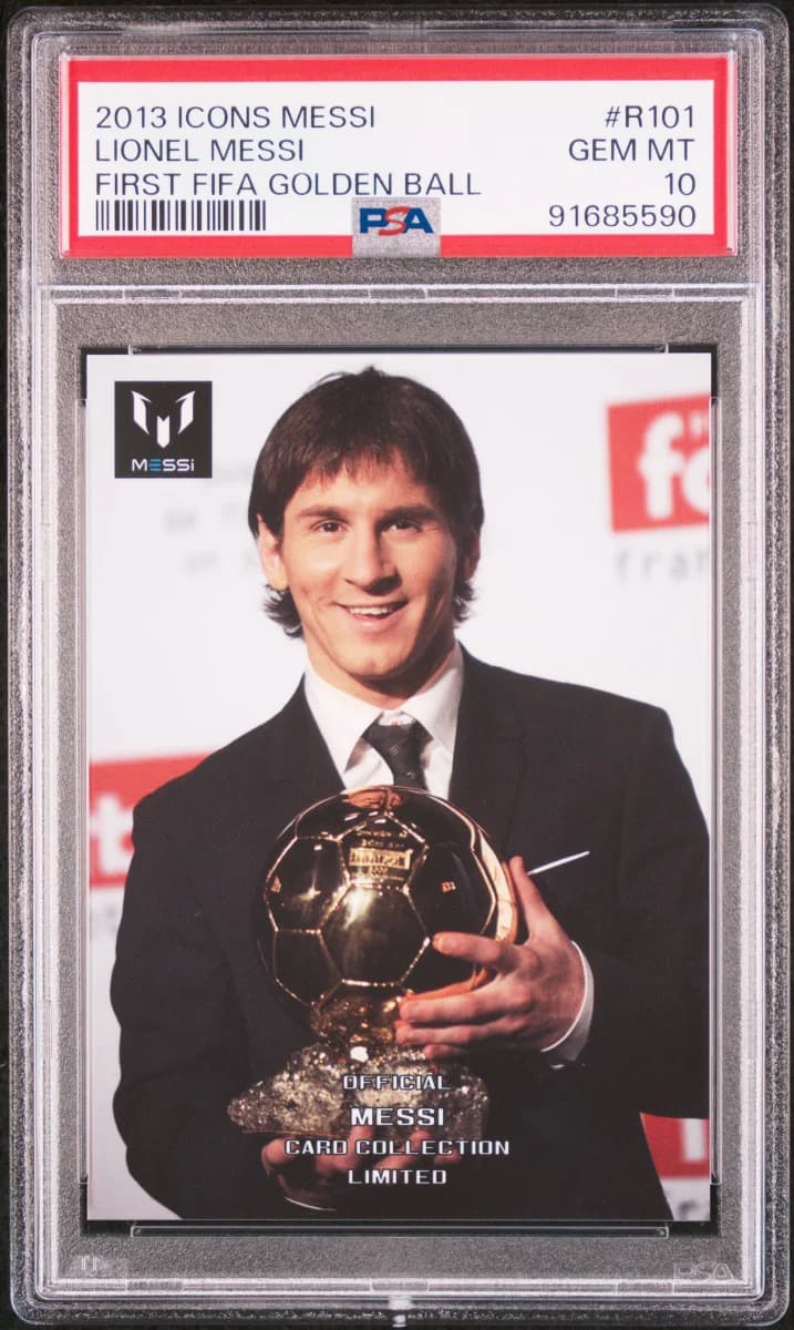 2013 Icons Lionel Messi (Limited Edition) PSA 10 First Fifa Golden Ball
