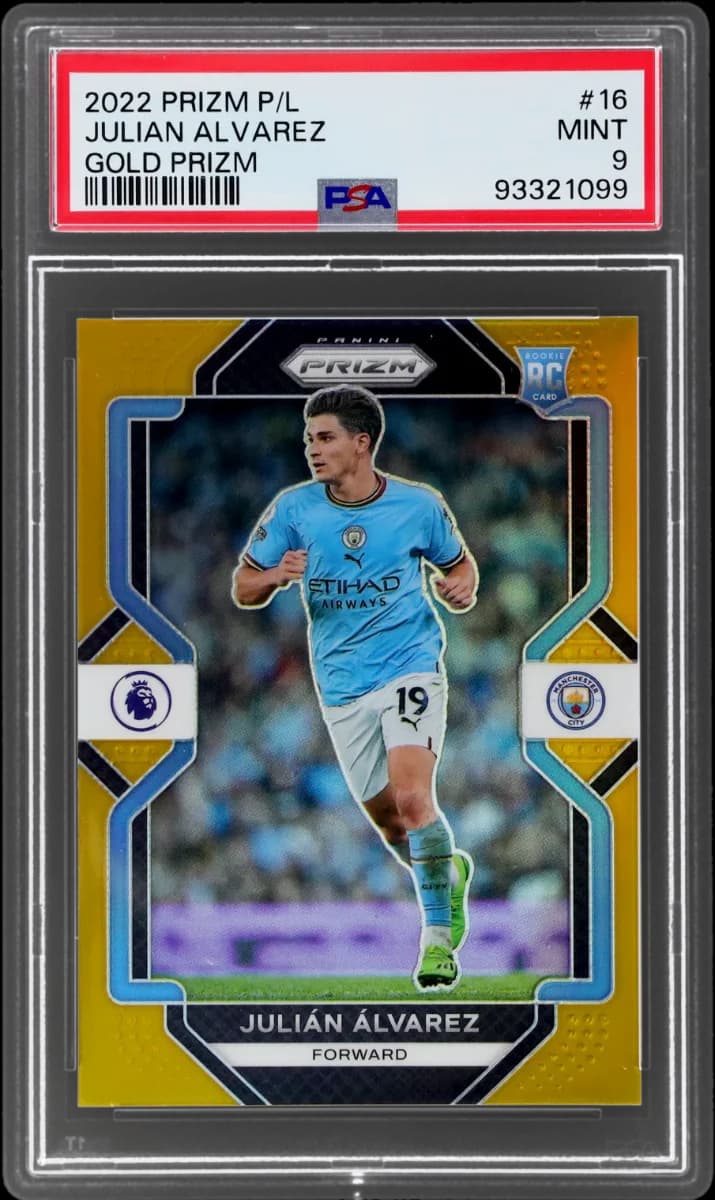 2022 Panini Prizm EPL Gold Prizm | Mancity Treble Year | Julian Alvarez #16