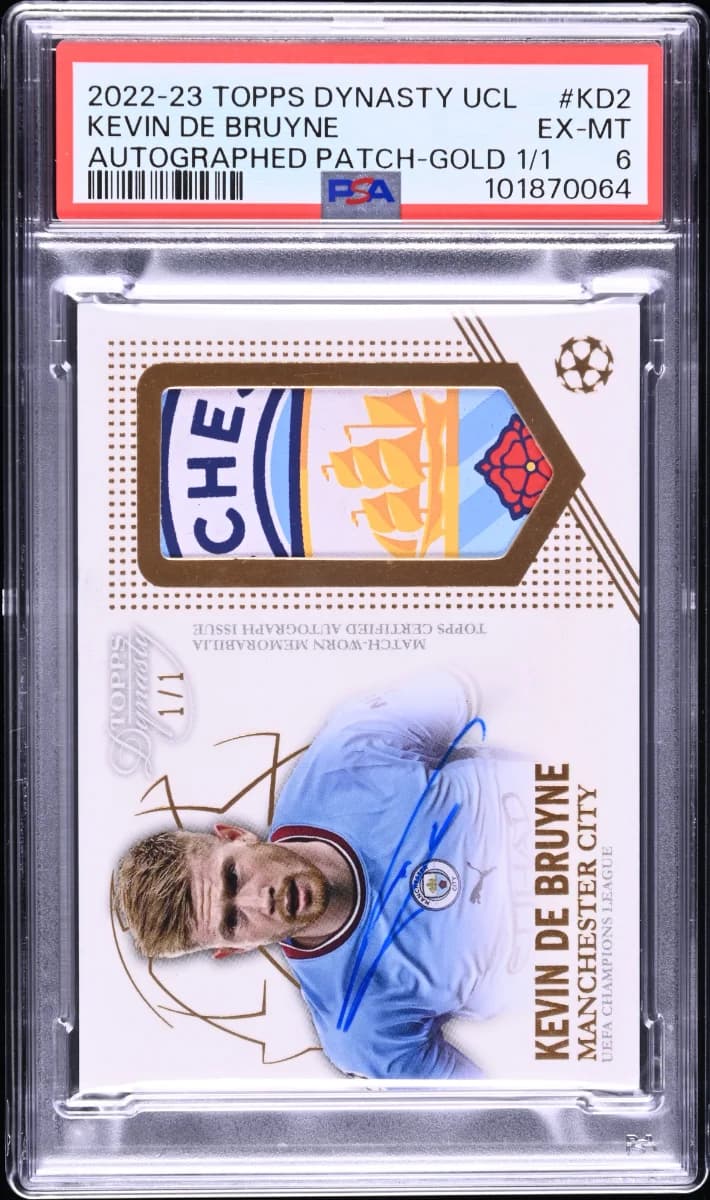 2022 Topps Dynasty UCL Gold Club Patch 1/1 Kevin De Bruyne