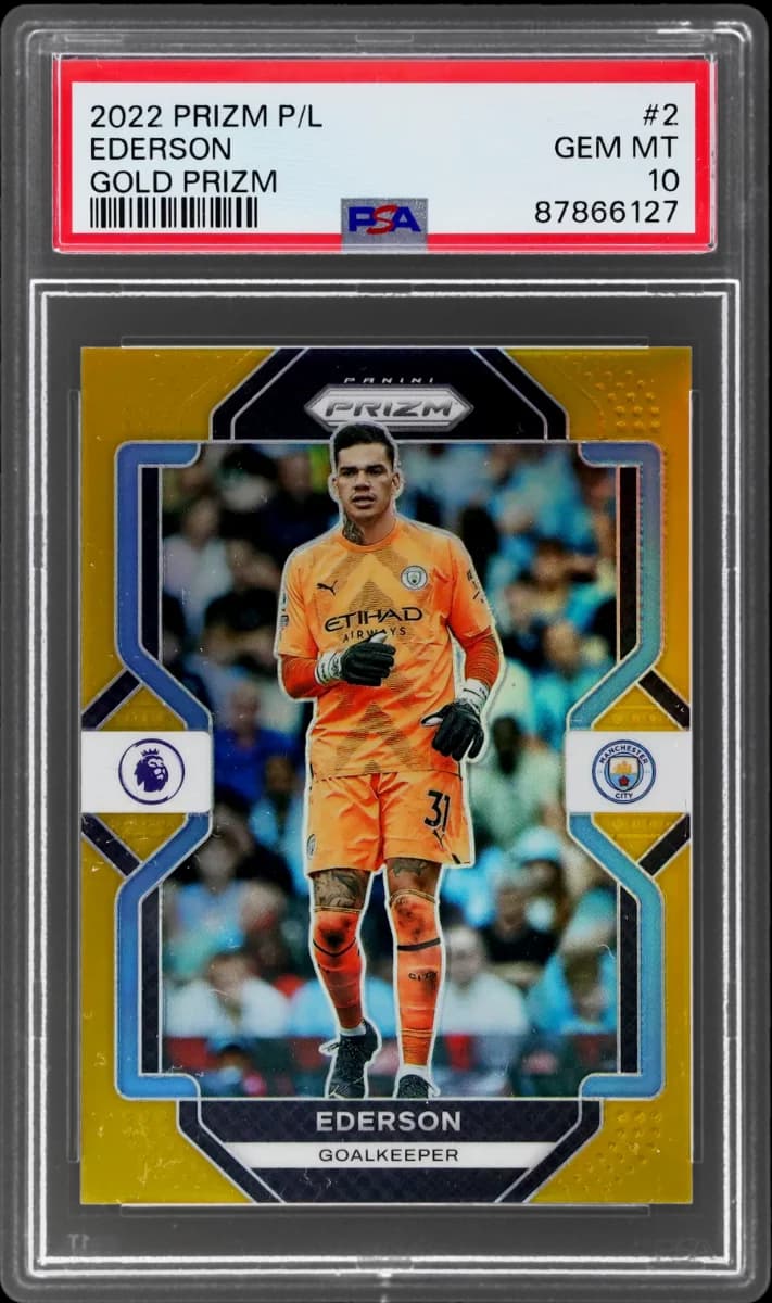 2022 Panini Prizm EPL Gold Prizm | Mancity Treble Year | Ederson #2