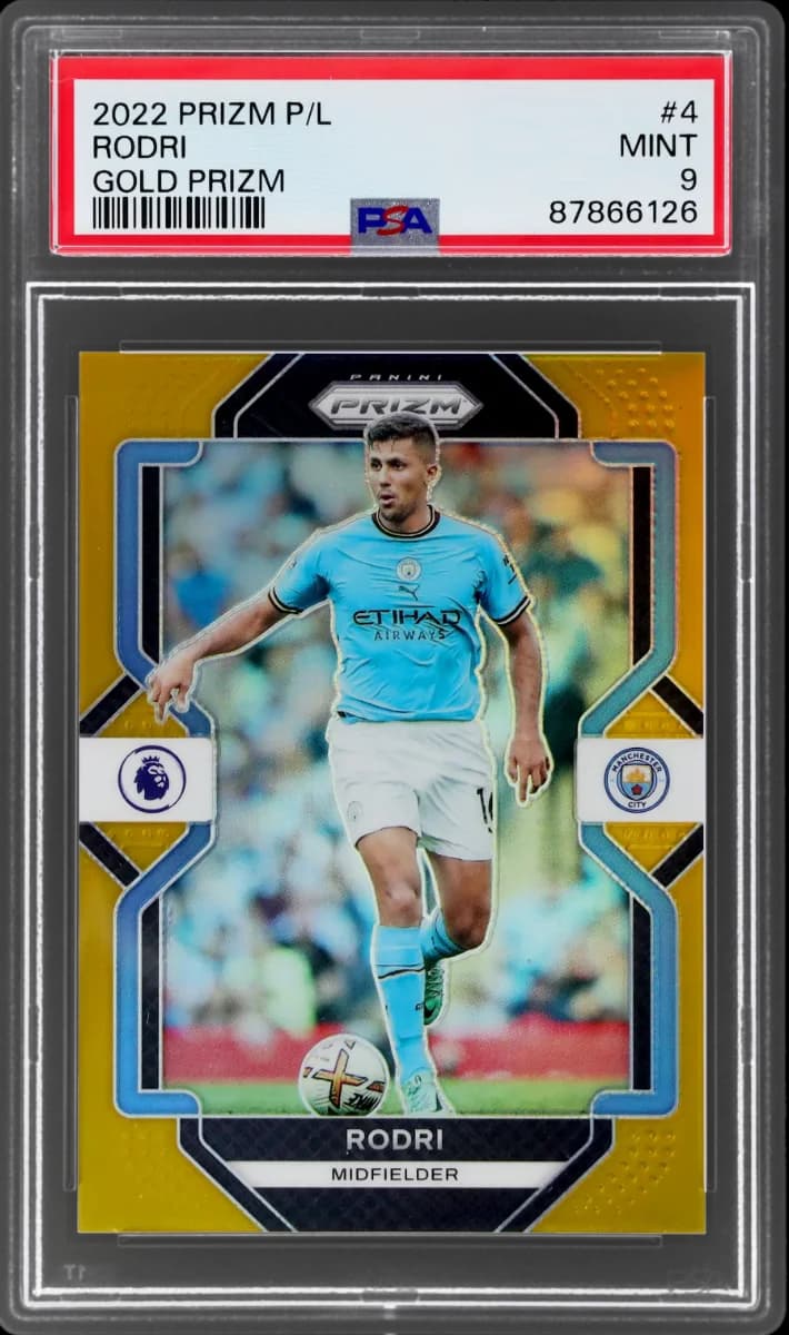 2022 Panini Prizm EPL Gold Prizm | Mancity Treble Year | Rodri #4