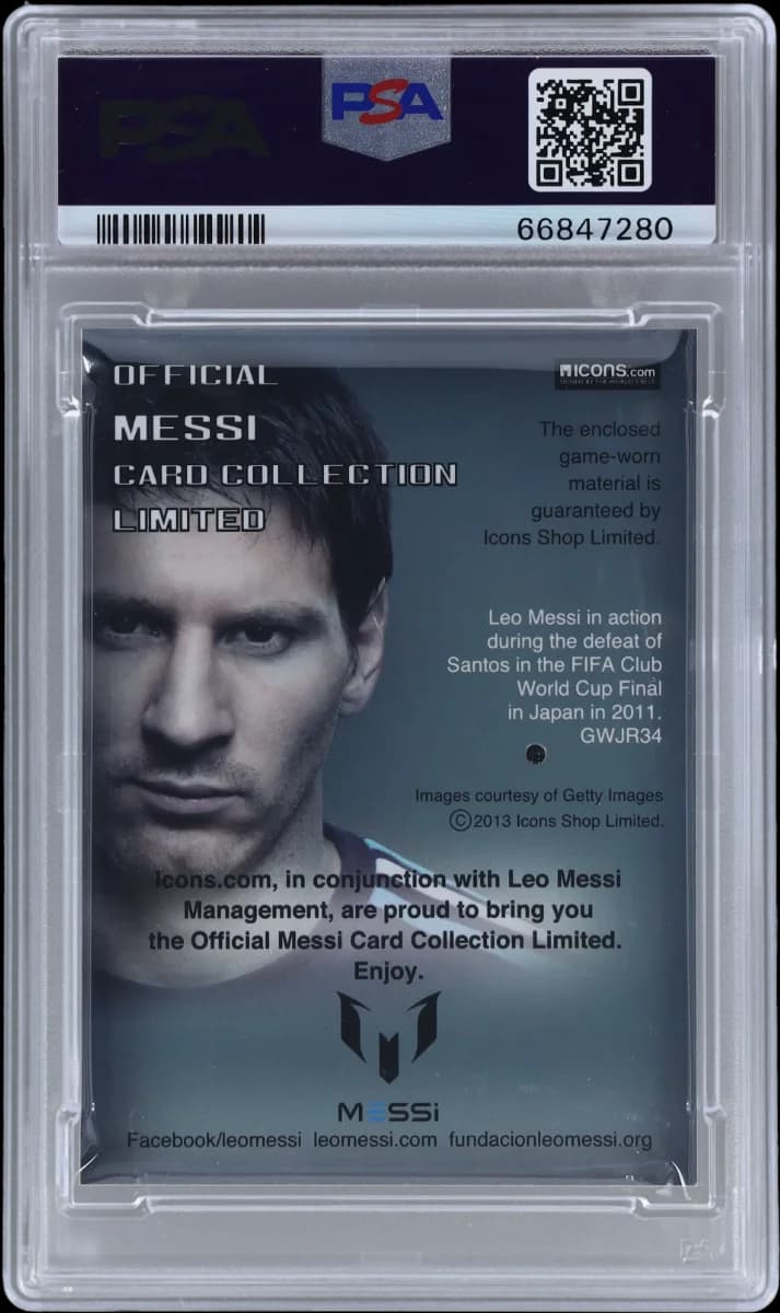 2013 Icons Lionel Messi (Limited Edition) PSA 9 - Jsy - w/c Japan '11 back