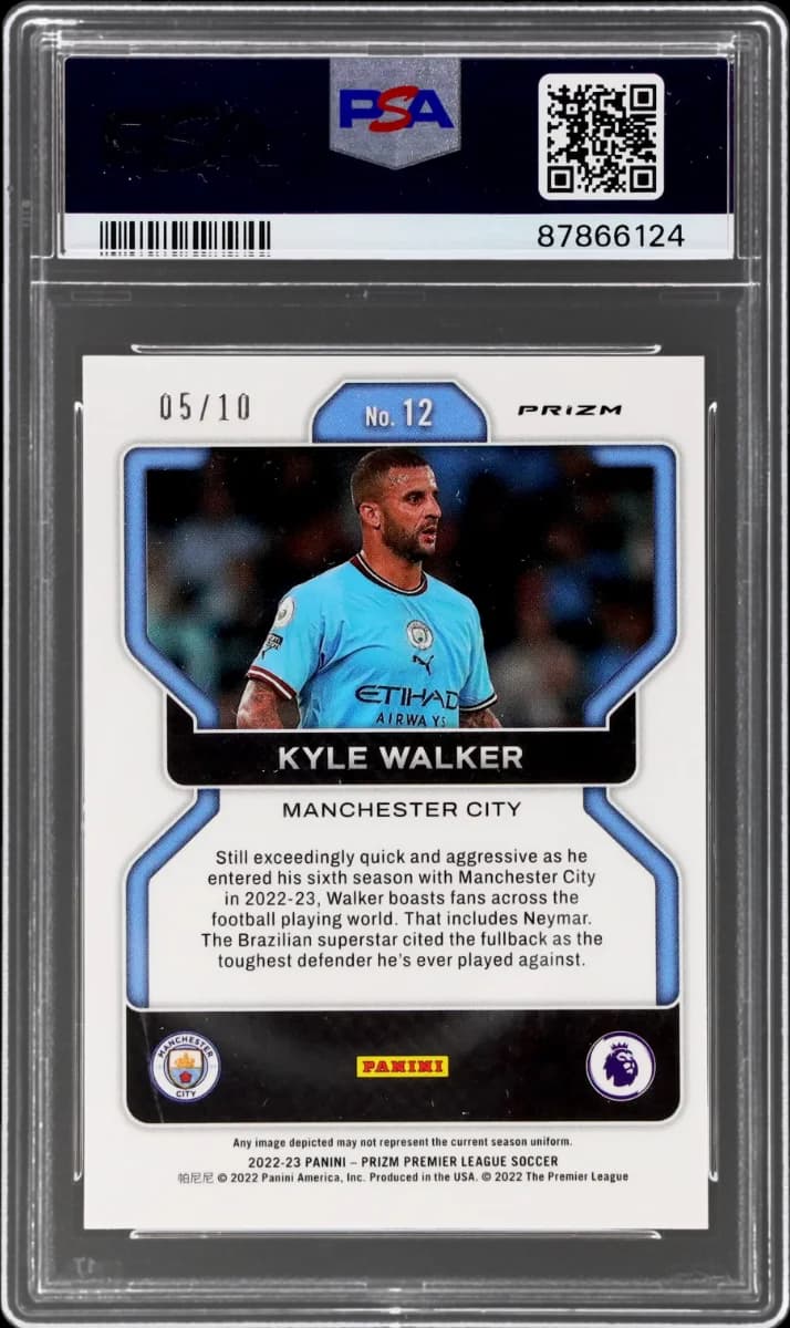 2022 Panini Prizm EPL Gold Prizm | Mancity Treble Year | Kyle Walker #12 back