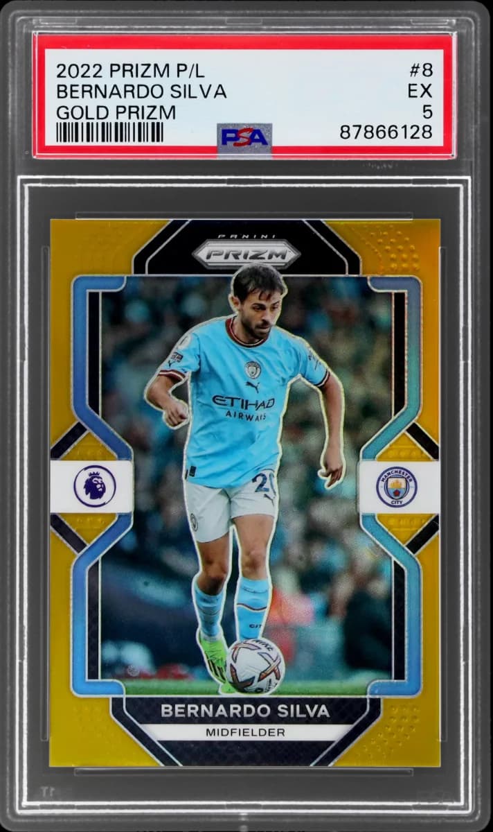 2022 Panini Prizm EPL Gold Prizm | Mancity Treble Year | Bernardo Silva #8