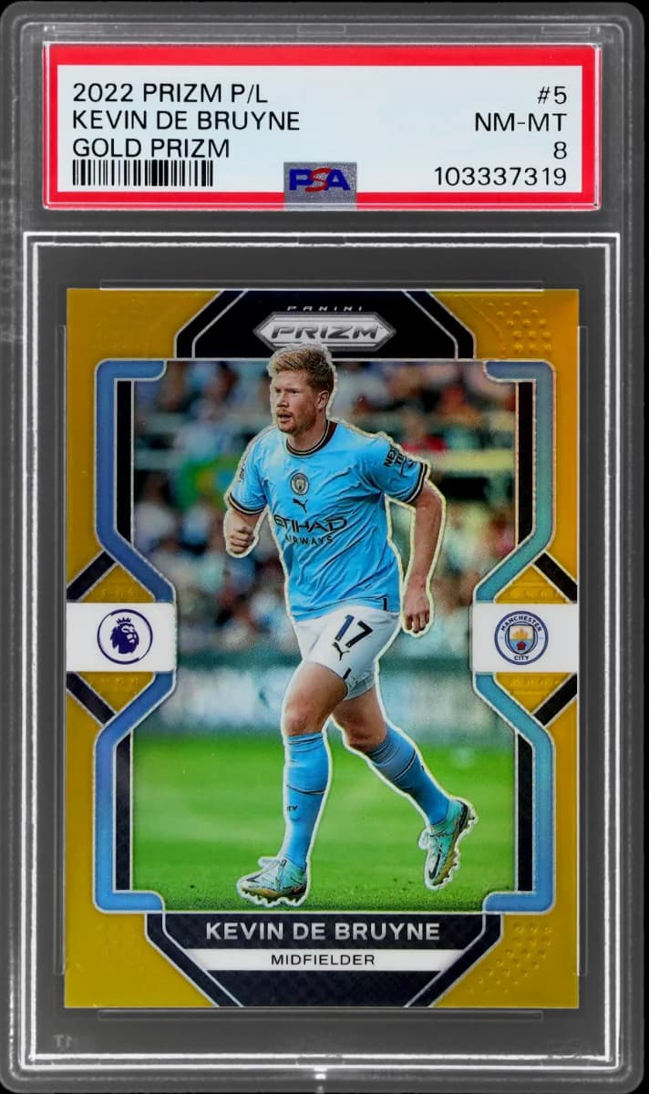 2022 Panini Prizm EPL Gold Prizm | Mancity Treble Year | Kevin De Bruyne #5