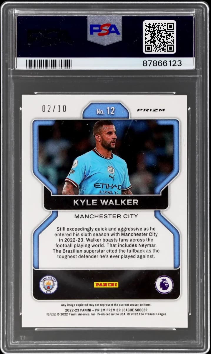 2022 Panini Prizm EPL Gold Prizm | Mancity Treble Year | Kyle Walker #12 back